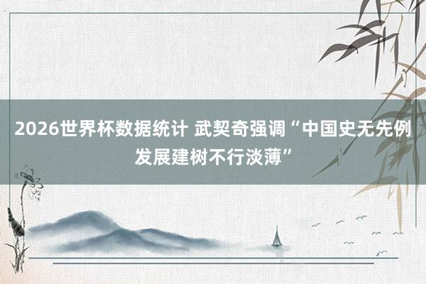 2026世界杯数据统计 武契奇强调“中国史无先例发展建树不行淡薄”