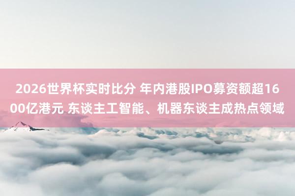 2026世界杯实时比分 年内港股IPO募资额超1600亿港元 东谈主工智能、机器东谈主成热点领域