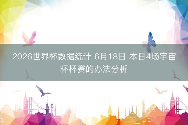 2026世界杯数据统计 6月18日 本日4场宇宙杯杯赛的办法分析